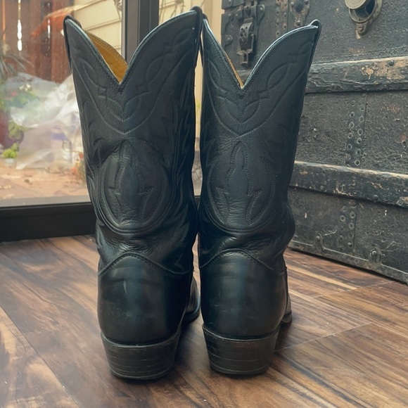 Nocona boots black genuine leather Men Cowboy Western 8.5 EE style number 7501 - Picture 9 of 14